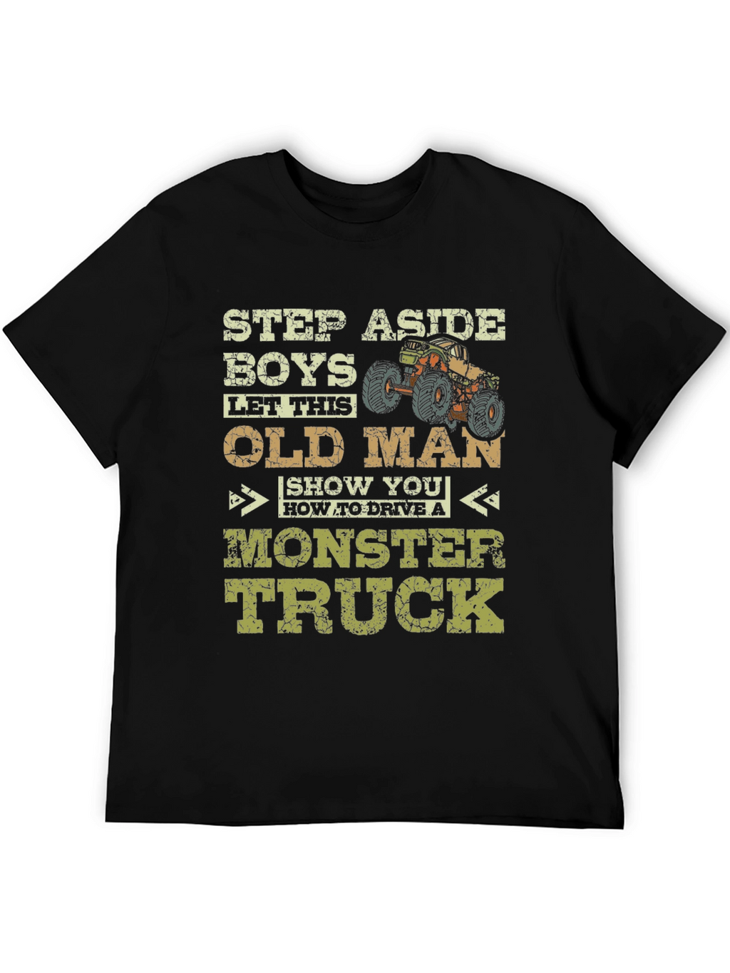Funny Old Man Monster Truck T-Shirt