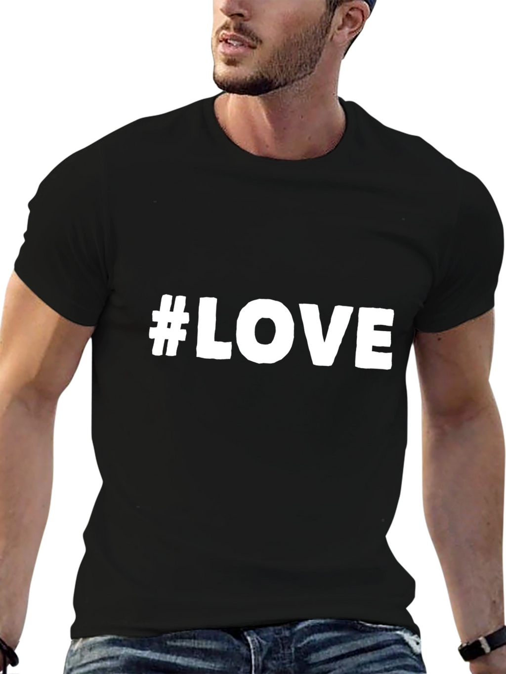 #LOVE Graphic Tee - Classic Black Cotton T-Shirt