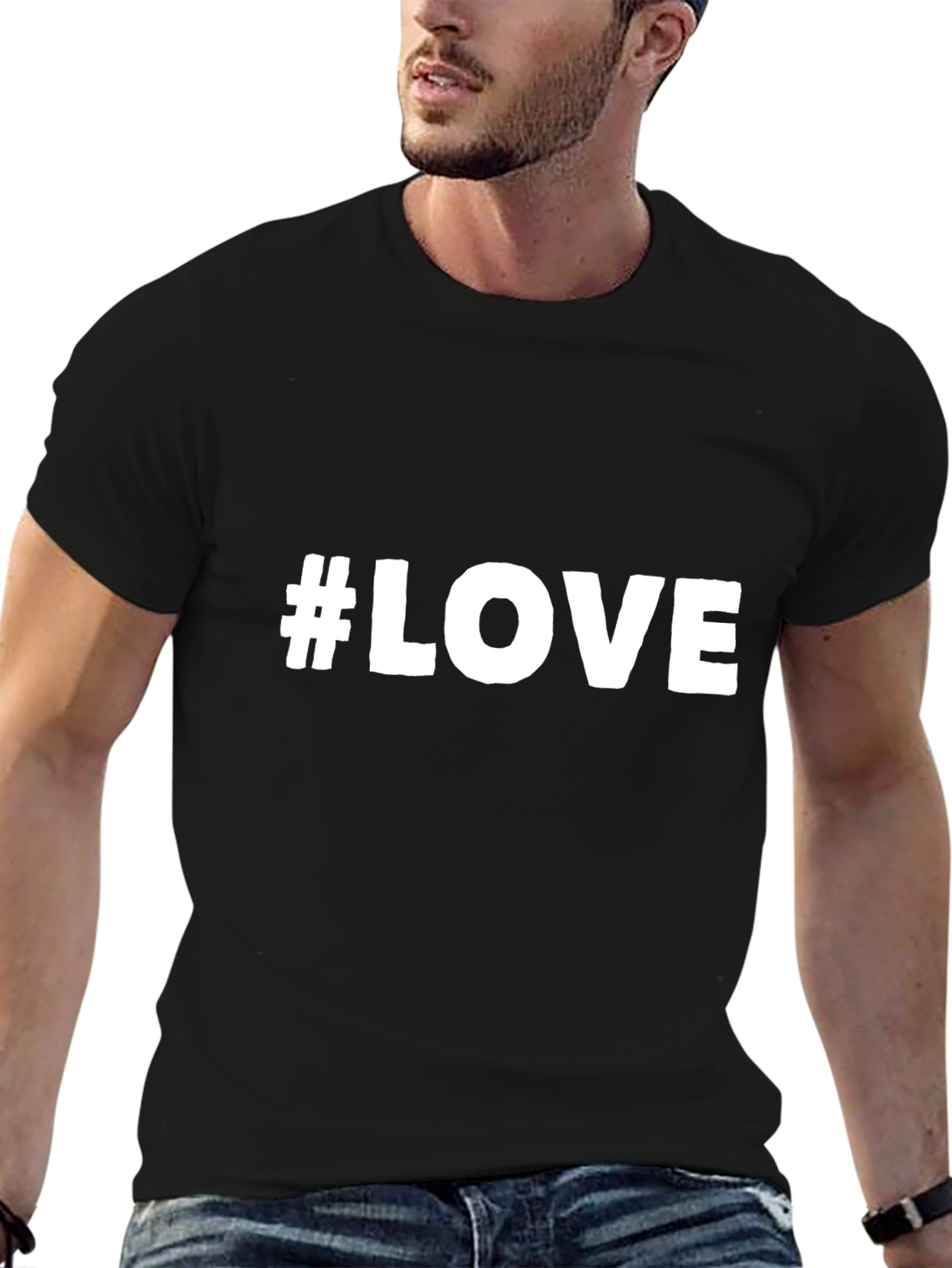 #LOVE Graphic Tee - Classic Black Cotton T-Shirt