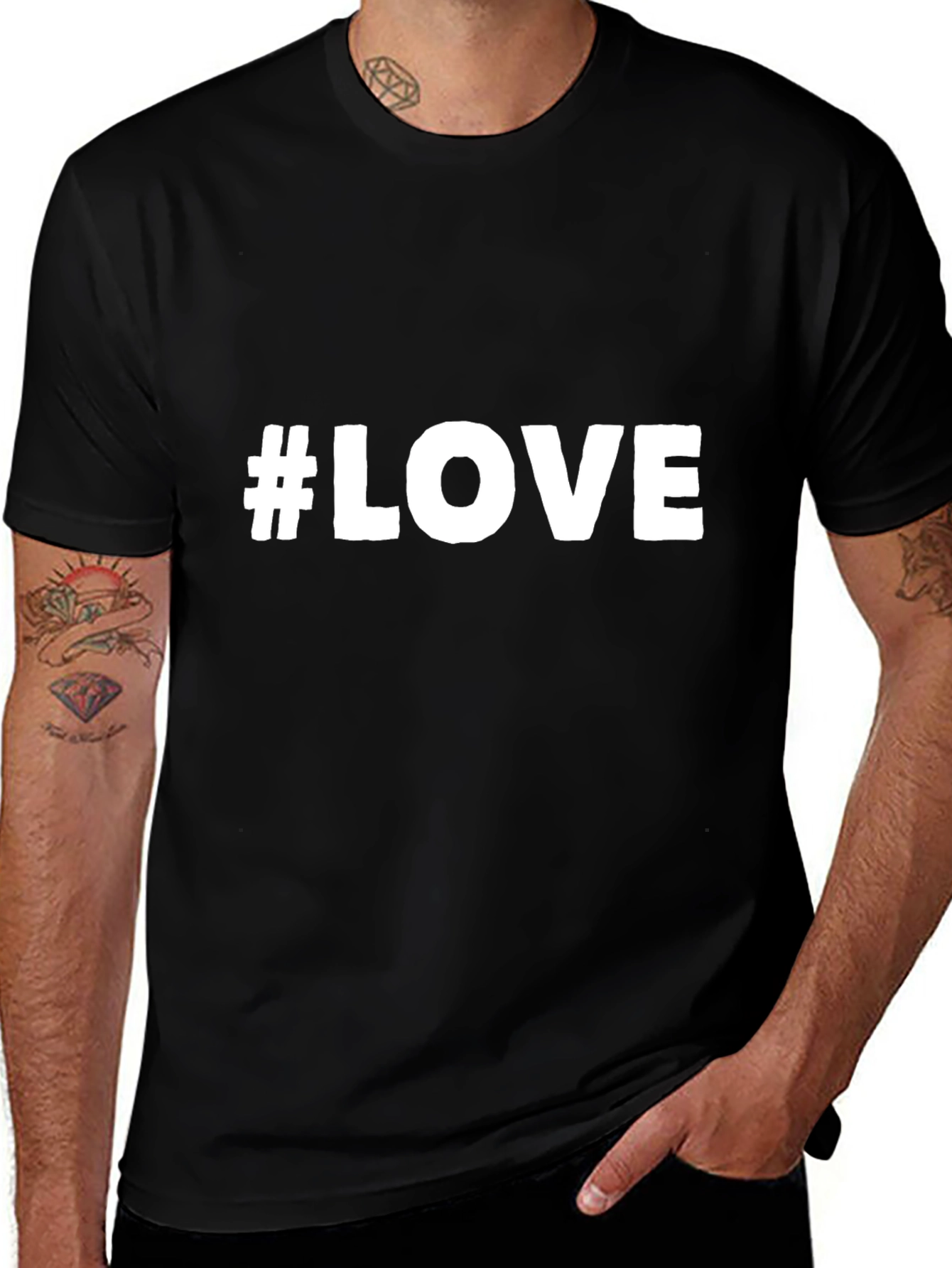 #LOVE Graphic Tee - Classic Black Cotton T-Shirt