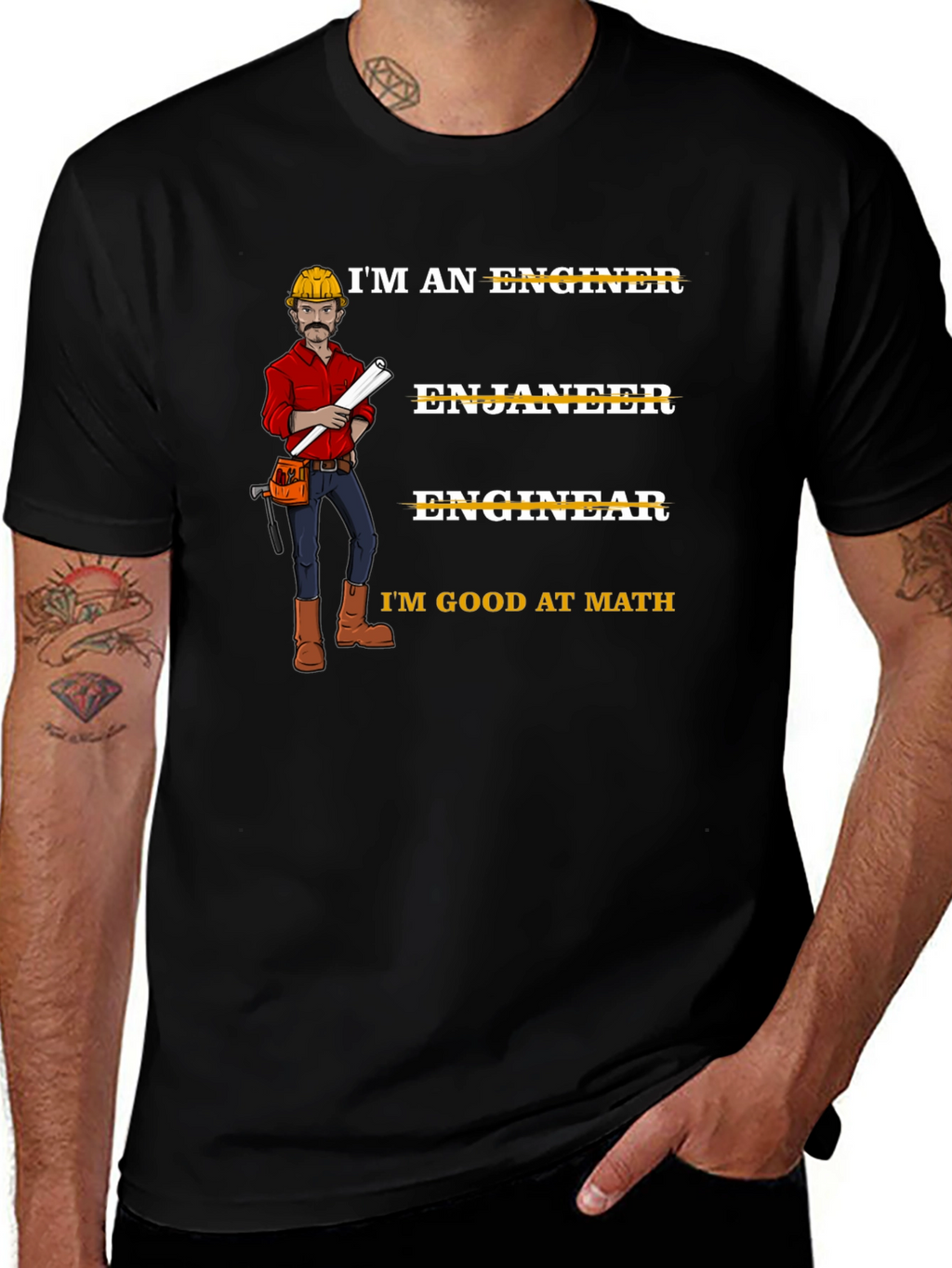 Funny Engineer T-Shirt Im Good At Math Tee Black
