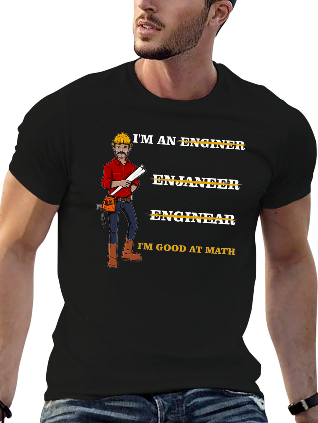 Funny Engineer T-Shirt Im Good At Math Tee Black