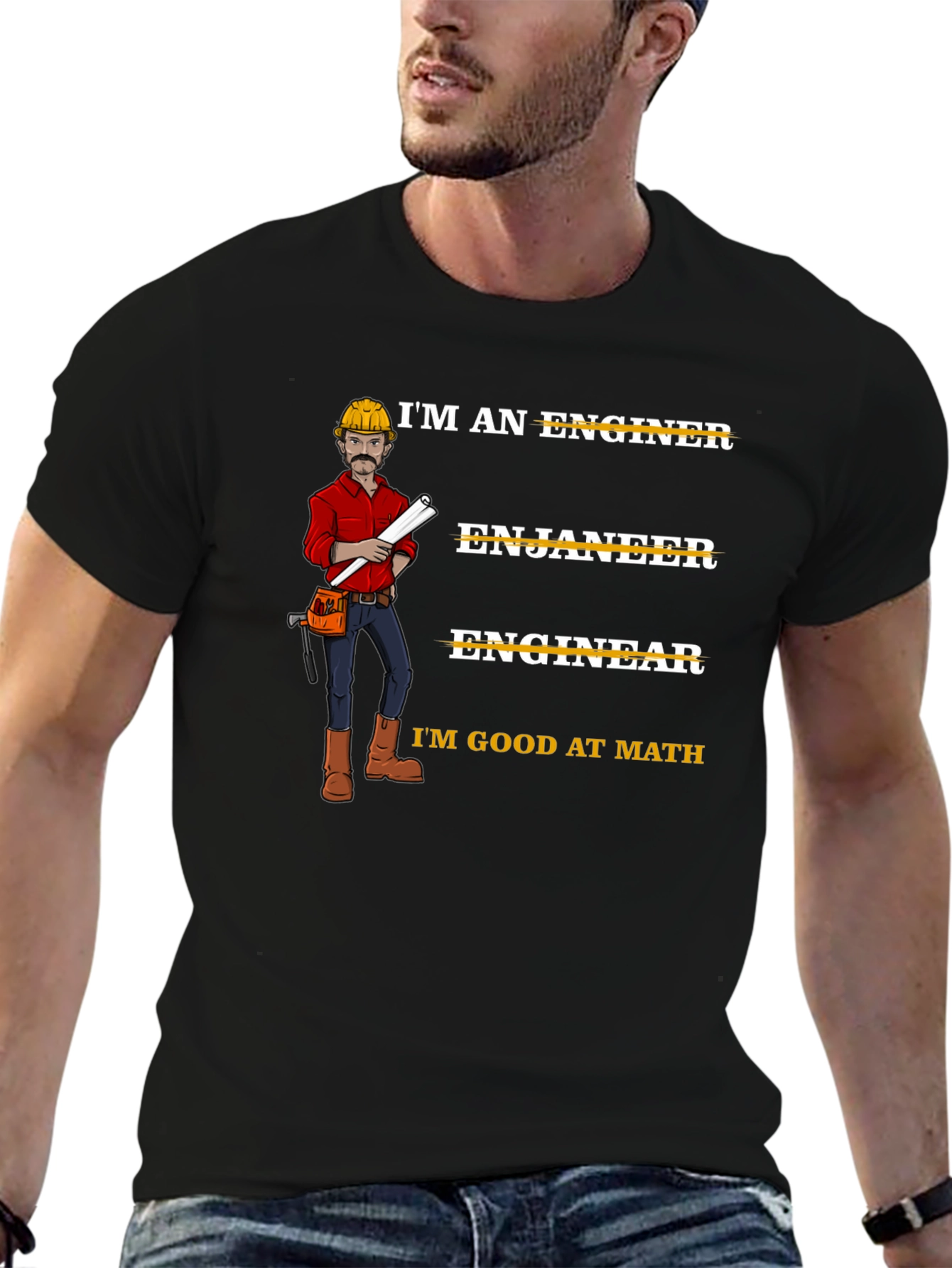 Funny Engineer T-Shirt Im Good At Math Tee Black