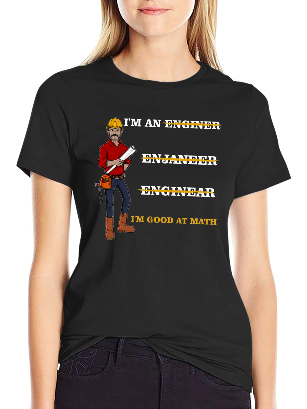 Funny Engineer T-Shirt Im Good At Math Tee Black