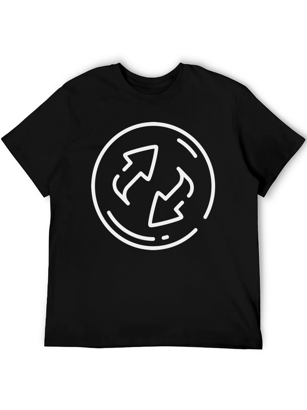 Circular Arrows Graphic Tee - Soft Cotton Black T-Shirt