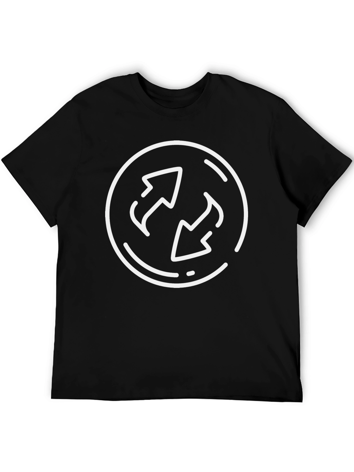 Circular Arrows Graphic Tee - Soft Cotton Black T-Shirt