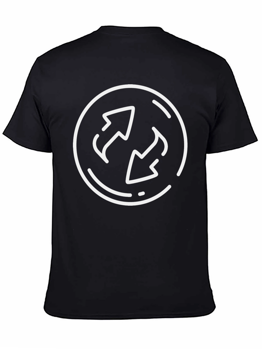 Circular Arrows Graphic Tee - Soft Cotton Black T-Shirt