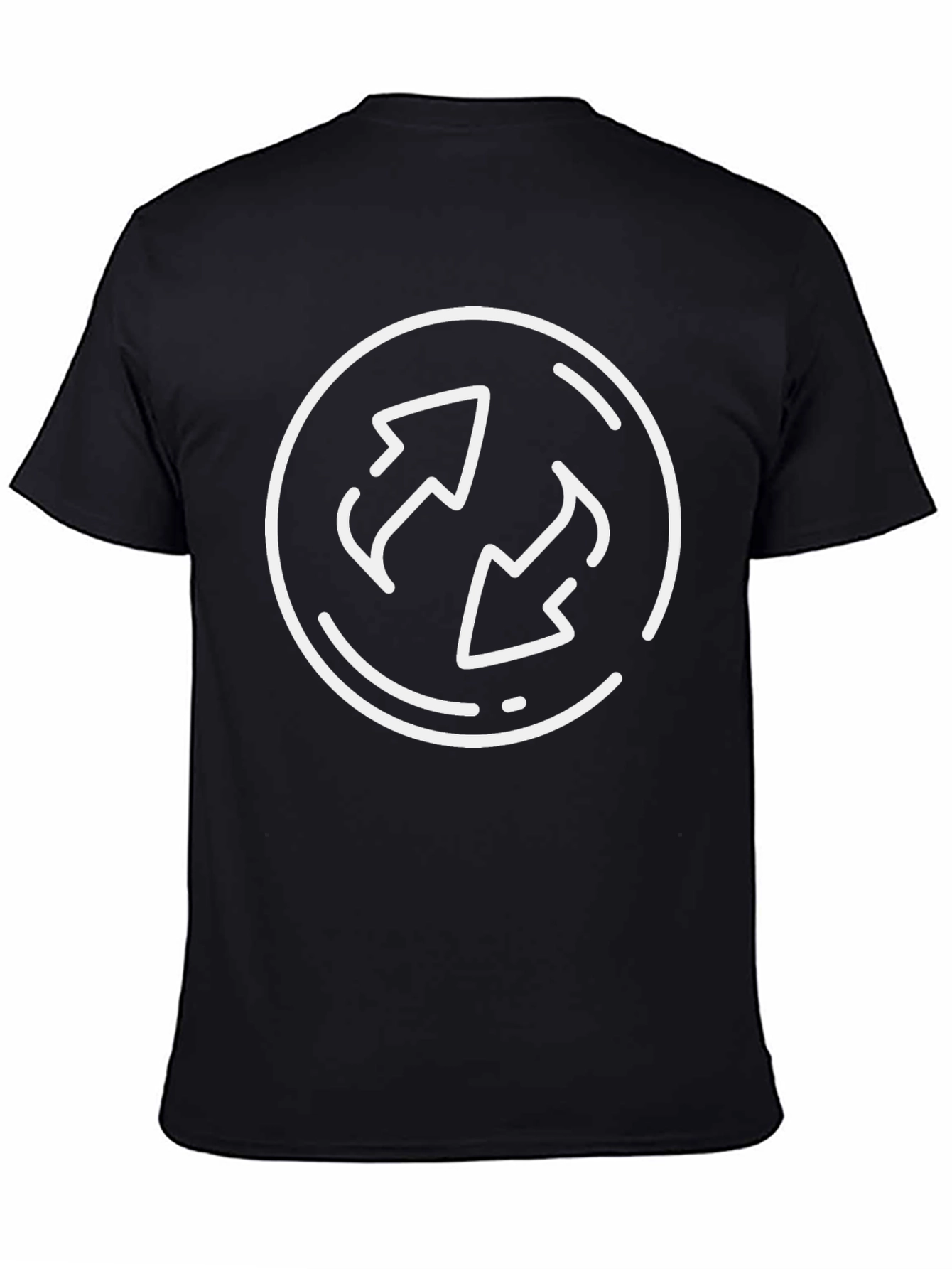 Circular Arrows Graphic Tee - Soft Cotton Black T-Shirt