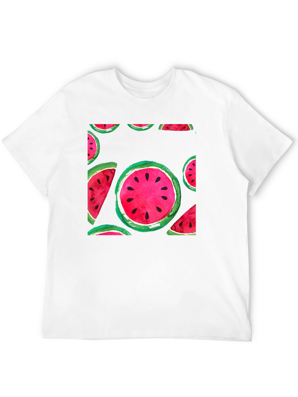 Watermelon Print Black T-Shirt