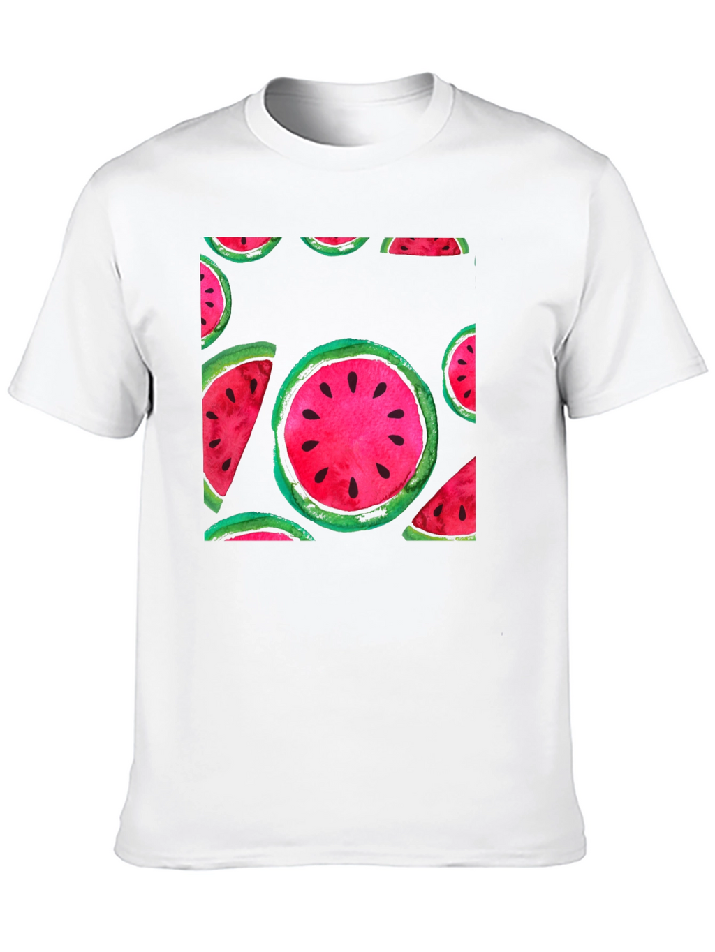 Watermelon Print Black T-Shirt