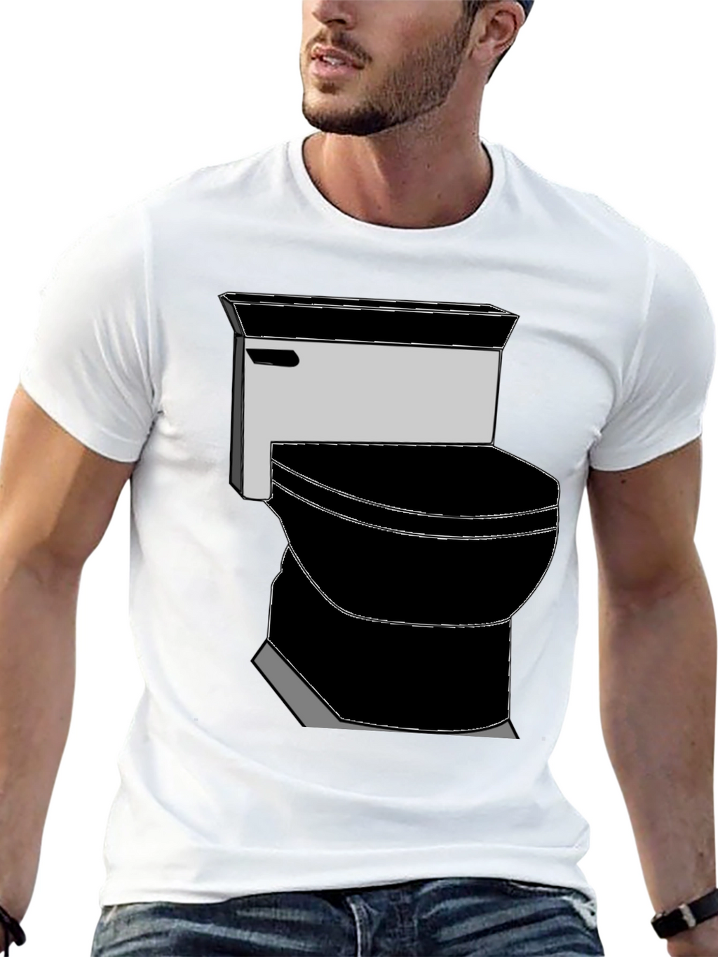 Toilet Graphic Tee - Black Novelty T-Shirt