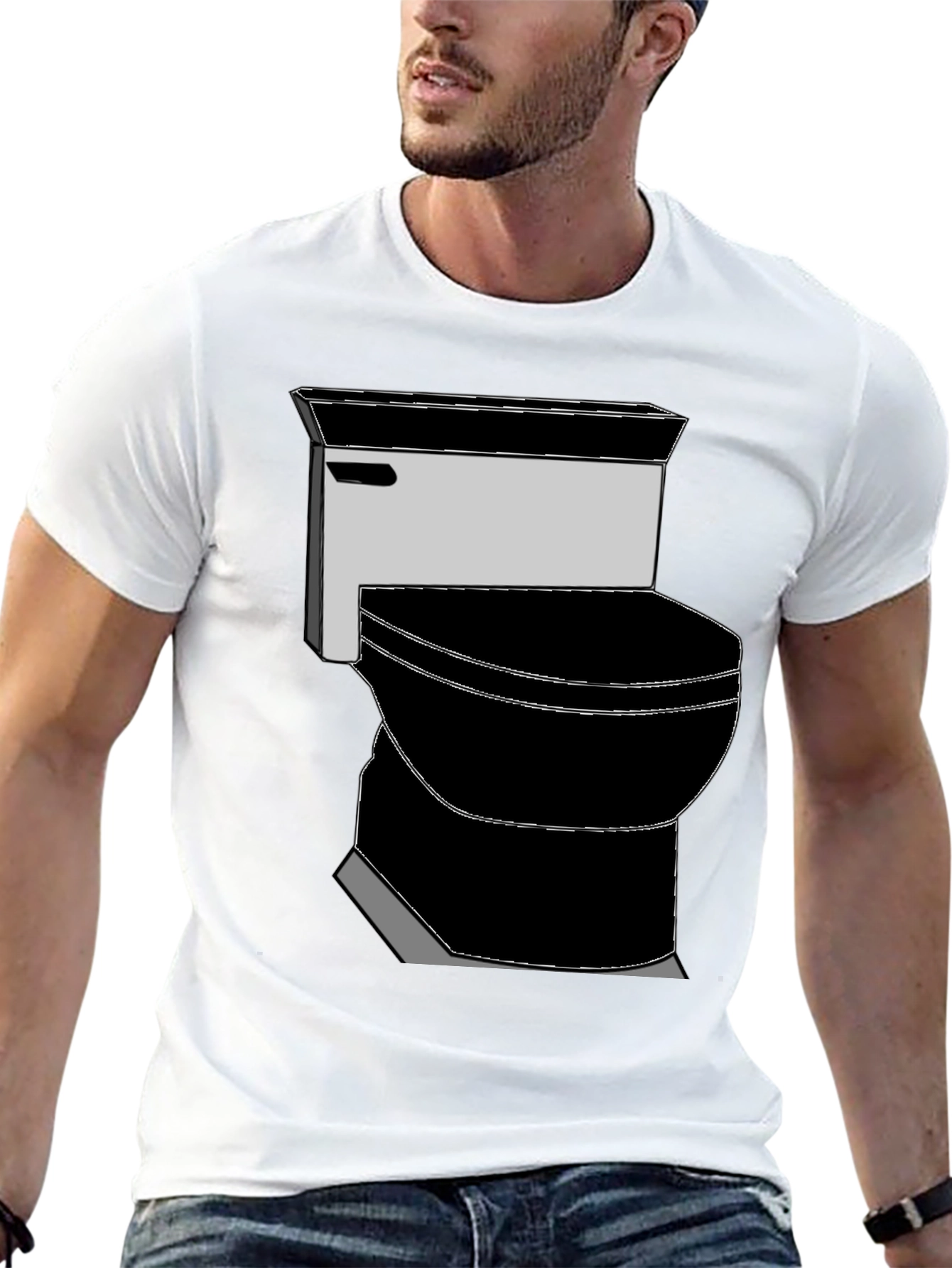 Toilet Graphic Tee - Black Novelty T-Shirt