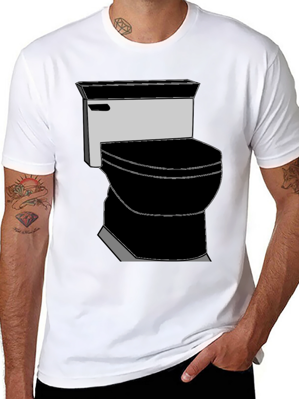 Toilet Graphic Tee - Black Novelty T-Shirt