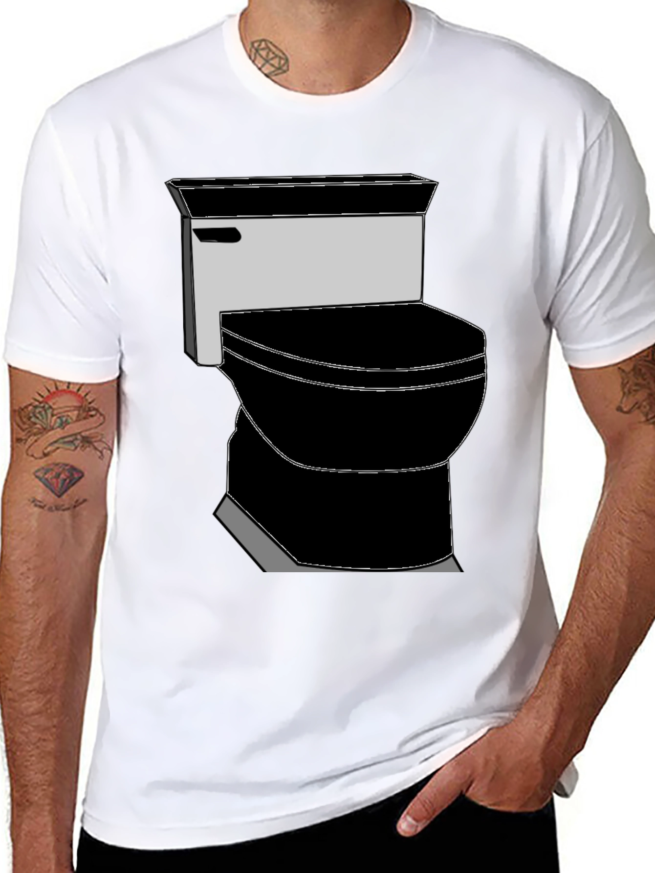 Toilet Graphic Tee - Black Novelty T-Shirt