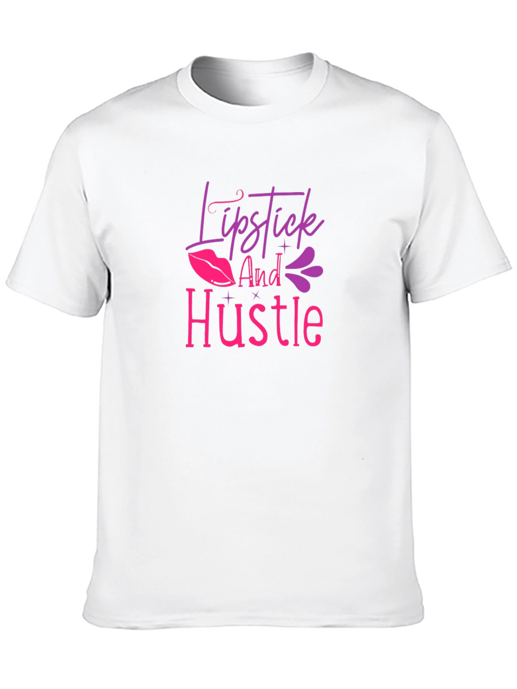 Lipstick and Hustle Graphic T-Shirt - Black