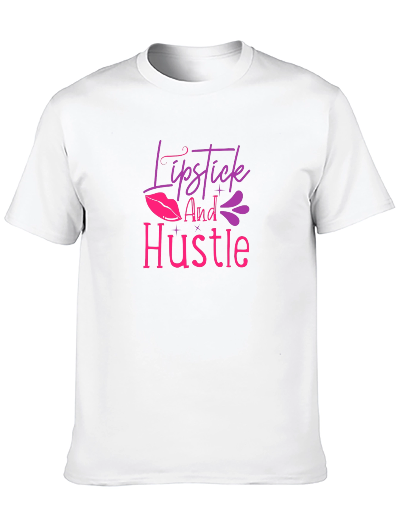Lipstick and Hustle Graphic T-Shirt - Black