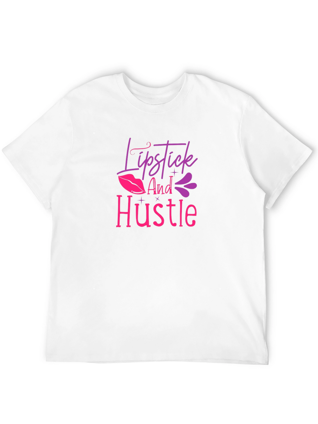 Lipstick and Hustle Graphic T-Shirt - Black