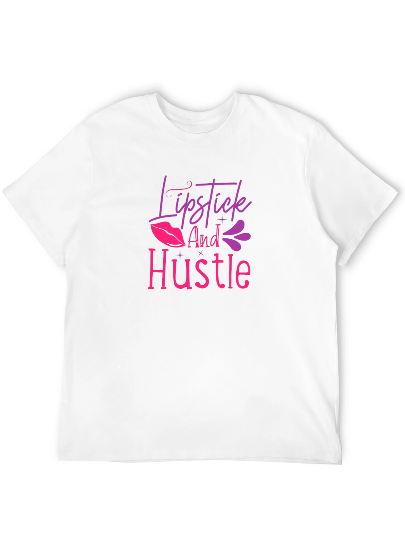 Lipstick and Hustle Graphic T-Shirt - Black