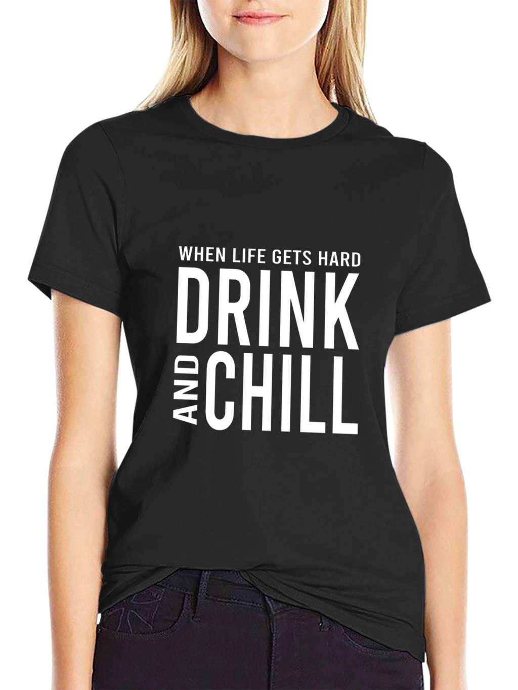 Drink and Chill Black Tee Shirt