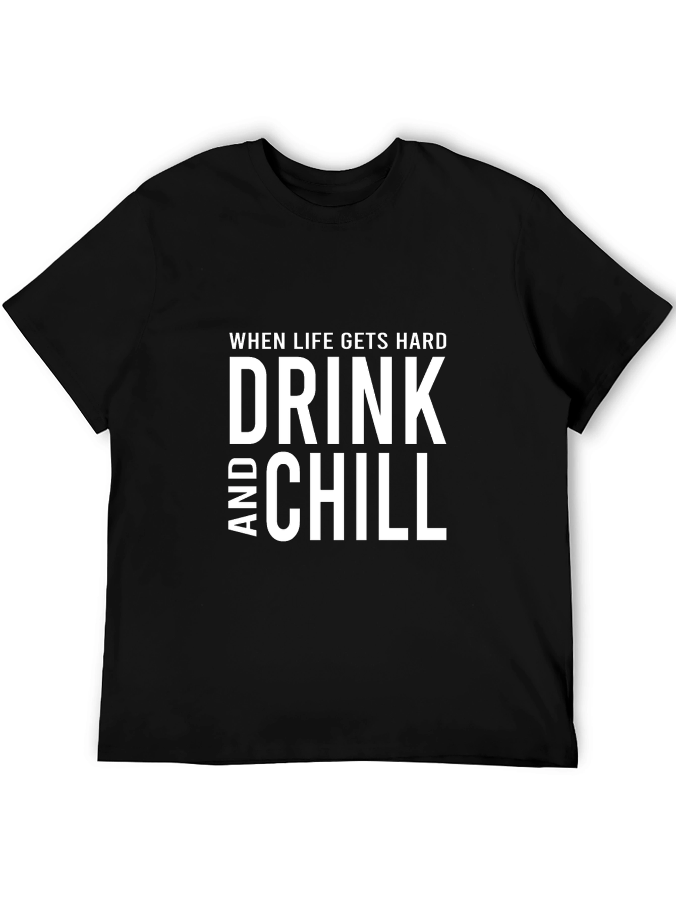 Drink and Chill Black Tee Shirt