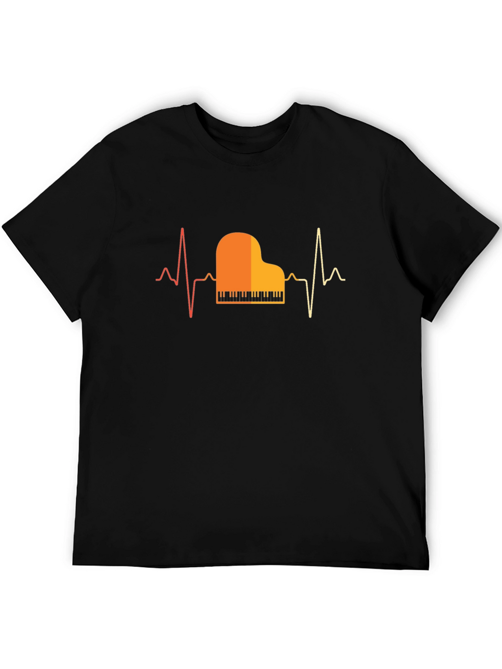Piano Heartbeat Graphic Tee - Musician T-Shirt
