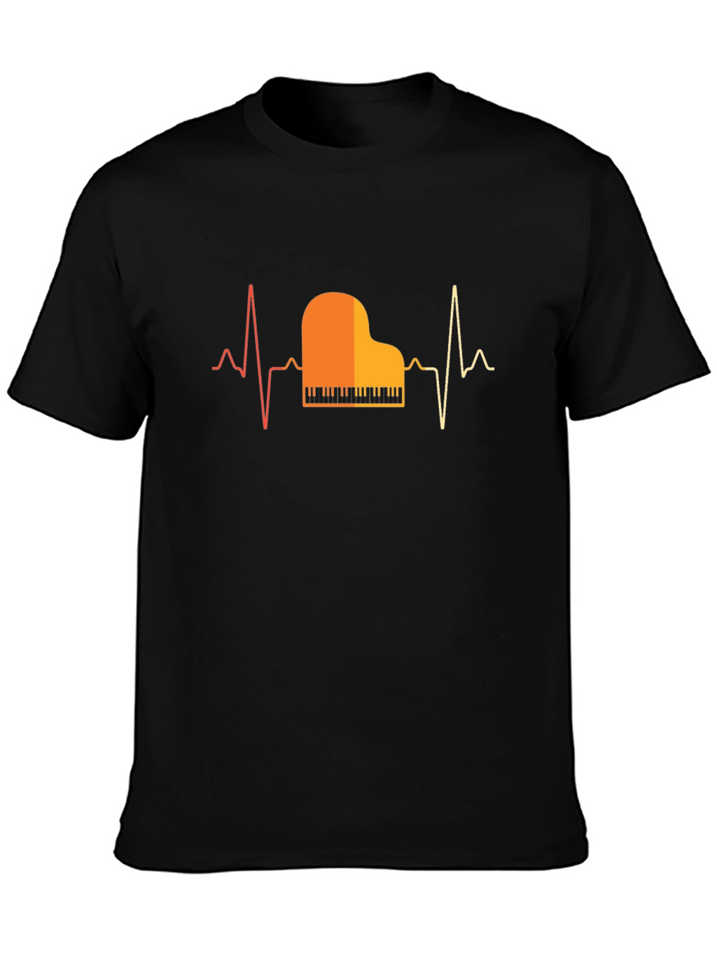 Piano Heartbeat Graphic Tee - Musician T-Shirt