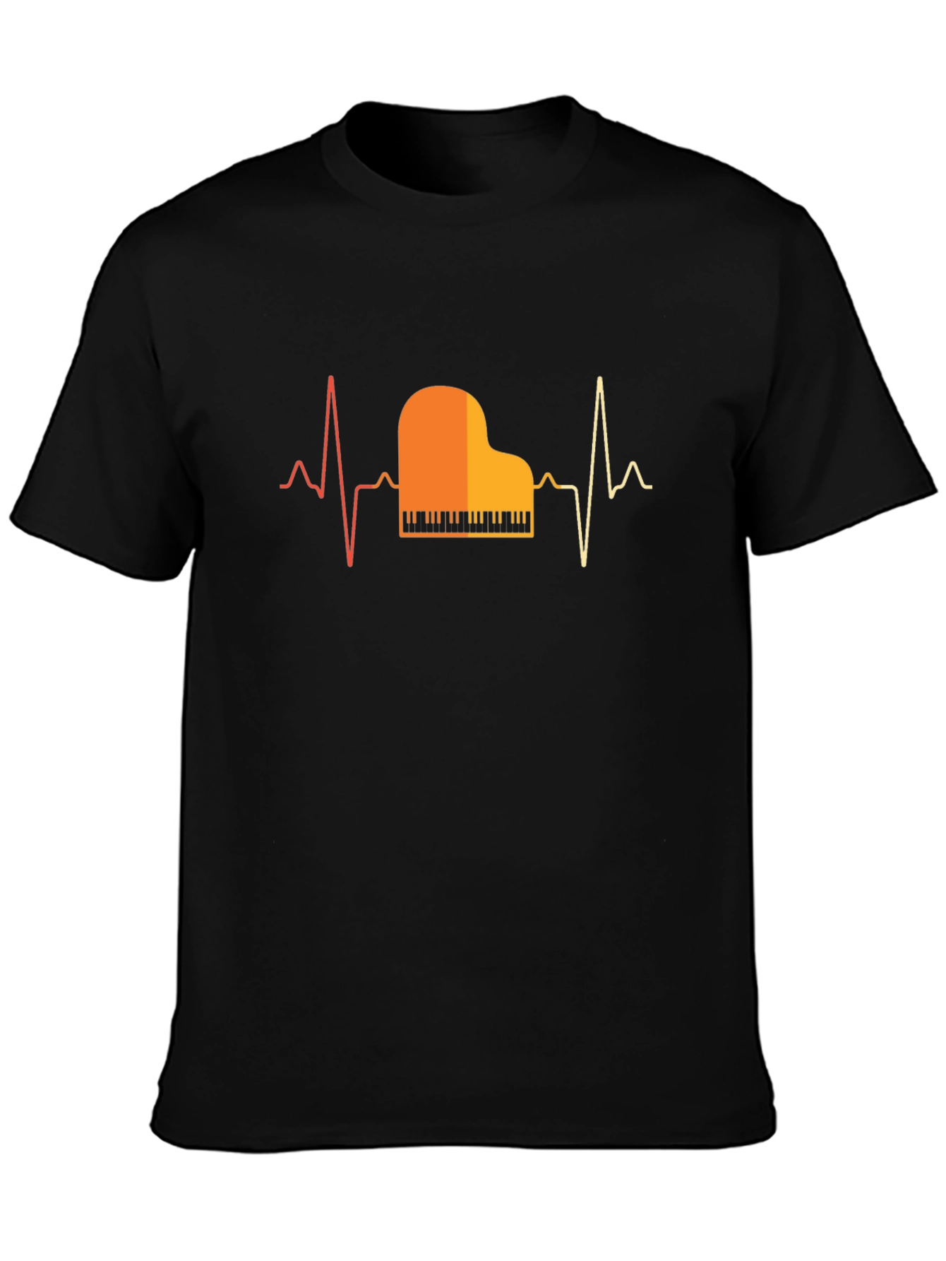 Piano Heartbeat Graphic Tee - Musician T-Shirt