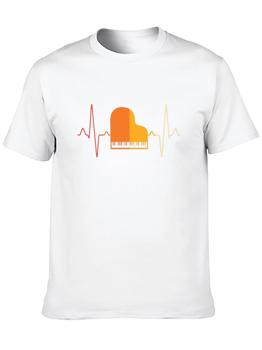 Piano Heartbeat Graphic Tee - Musician T-Shirt