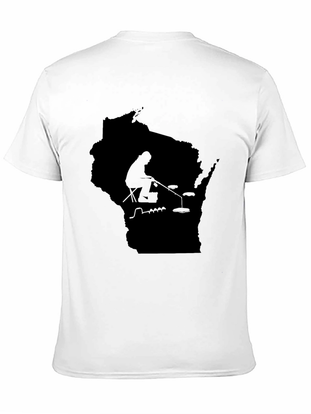 Wisconsin Fishing Silhouette Tee - Black