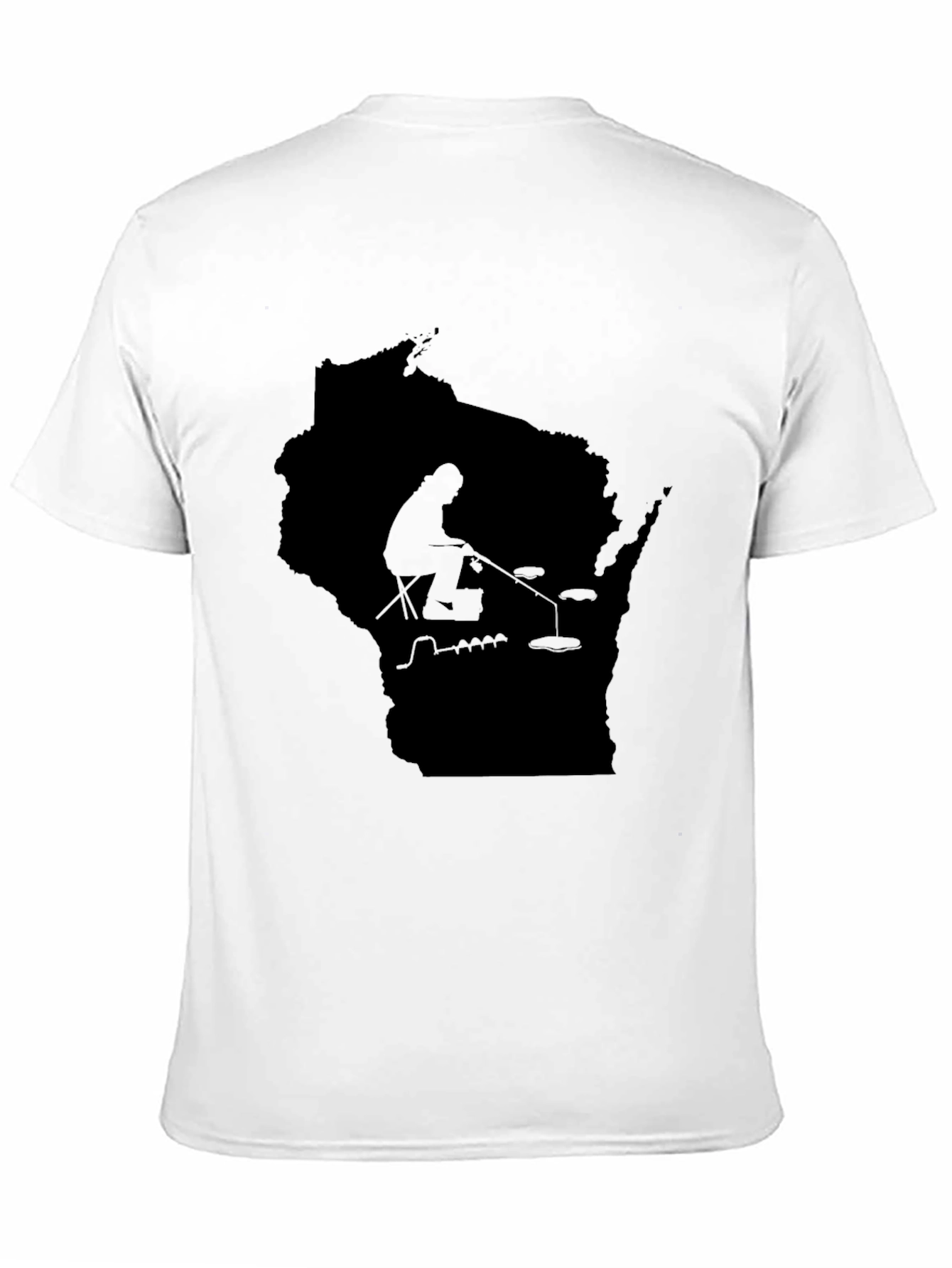 Wisconsin Fishing Silhouette Tee - Black