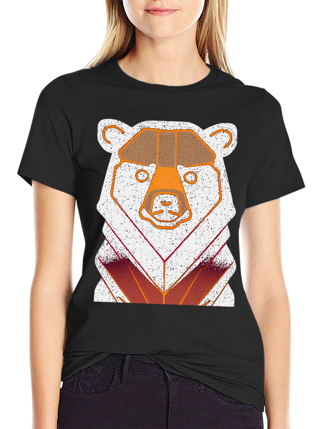 Geometric Bear Graphic T-Shirt