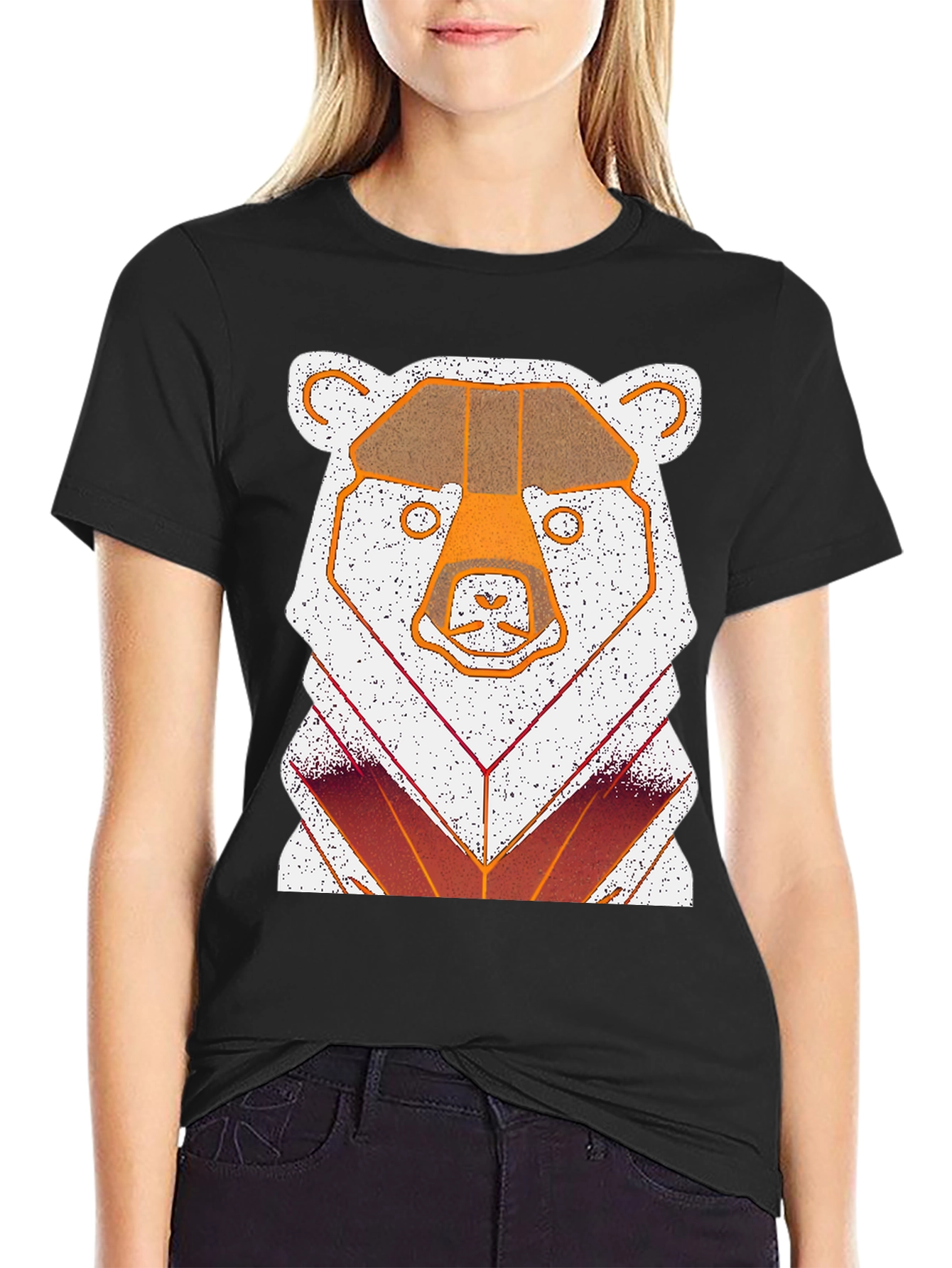 Geometric Bear Graphic T-Shirt