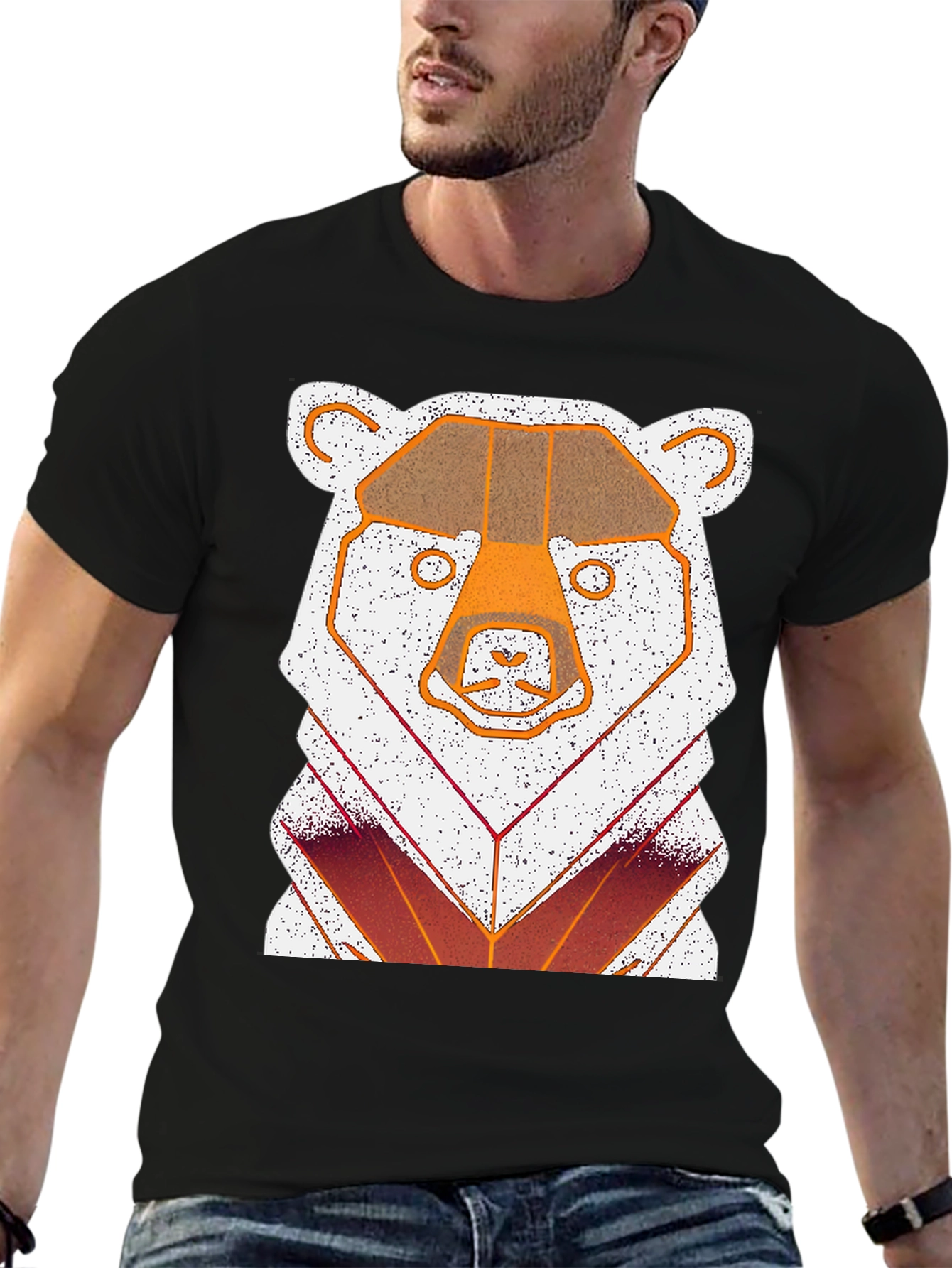 Geometric Bear Graphic T-Shirt
