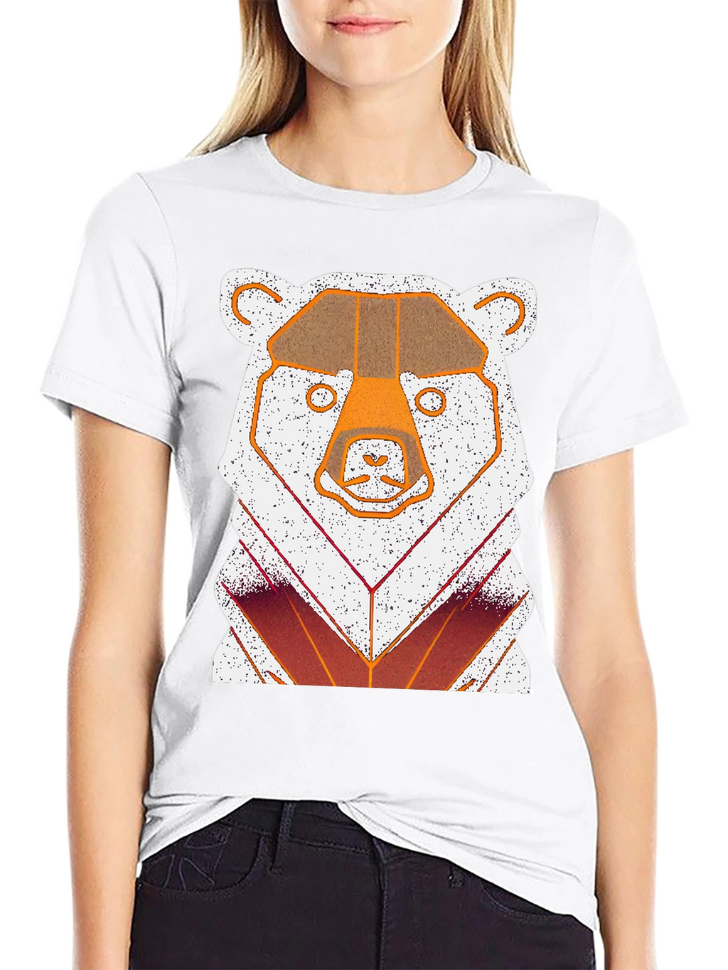 Geometric Bear Graphic T-Shirt