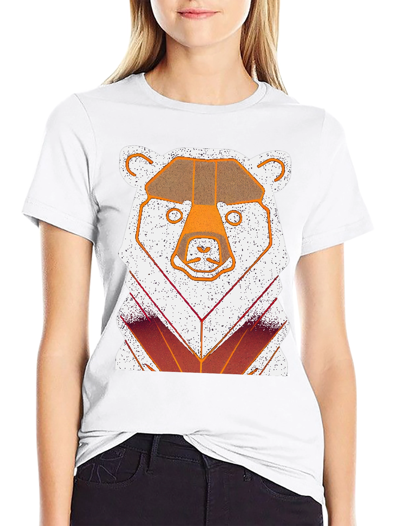 Geometric Bear Graphic T-Shirt