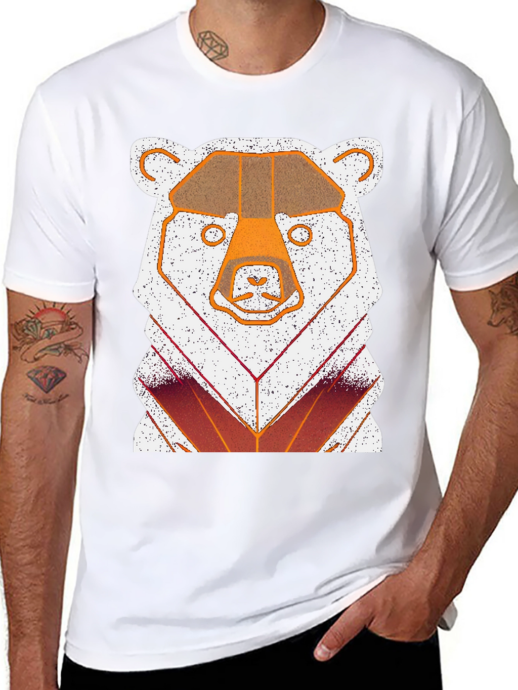 Geometric Bear Graphic T-Shirt