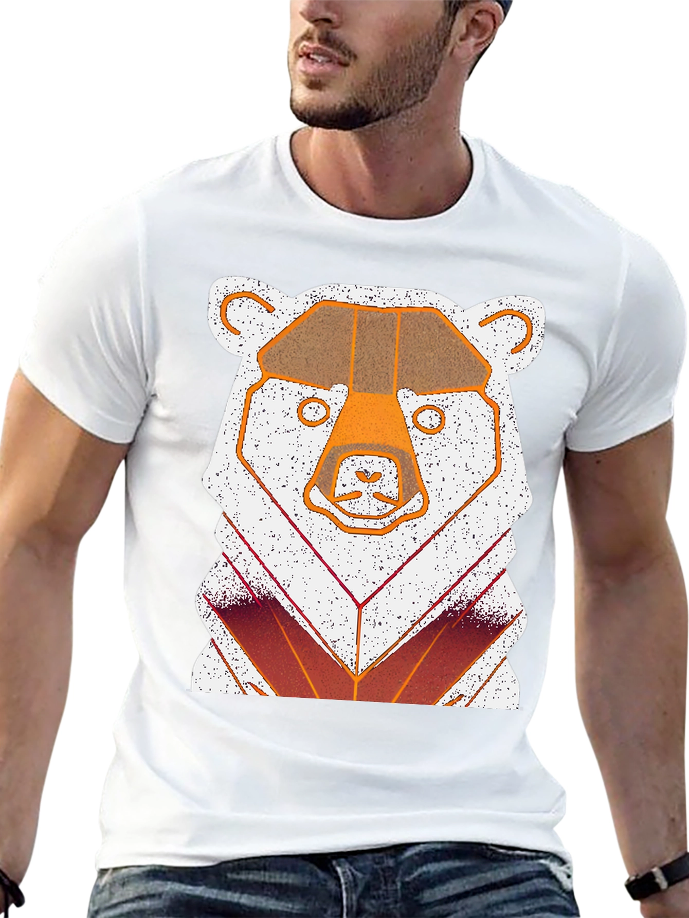 Geometric Bear Graphic T-Shirt