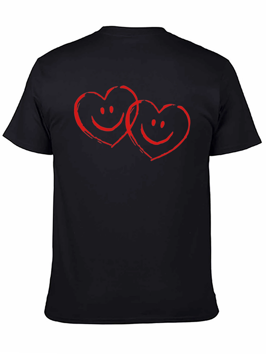 Heart Smile Graphic Tee - Soft Cotton Black T-Shirt