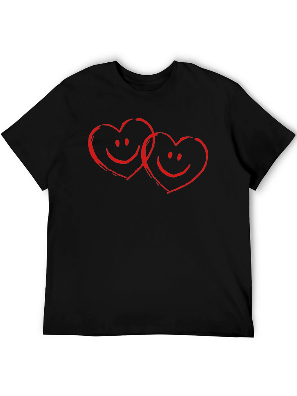Heart Smile Graphic Tee - Soft Cotton Black T-Shirt