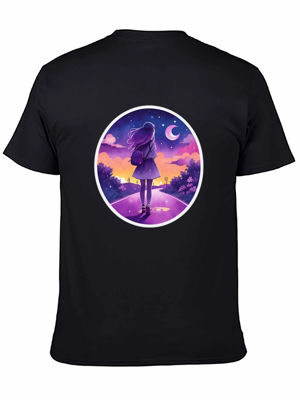 Night Walk Graphic Tee - Anime Style