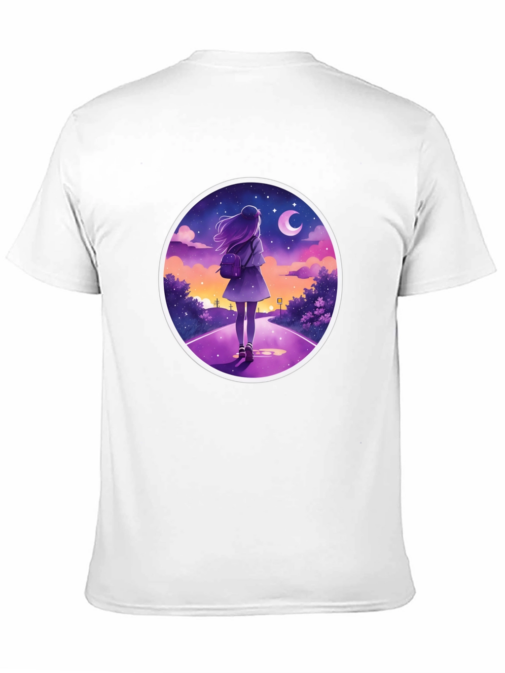 Night Walk Graphic Tee - Anime Style