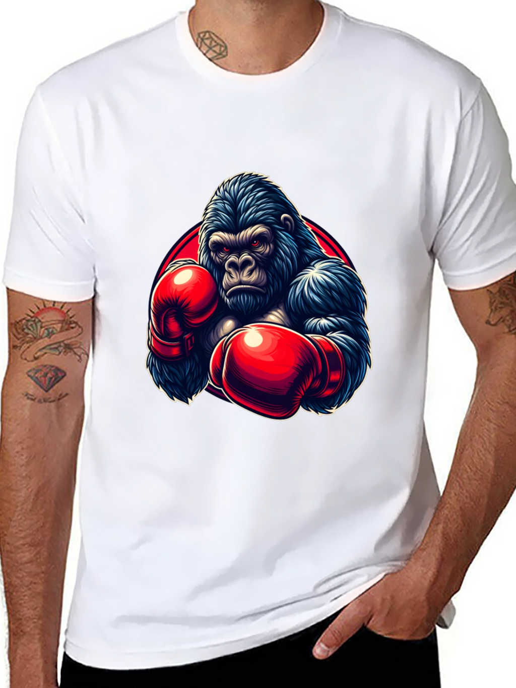 Gorilla Boxer Graphic T-Shirt - Black
