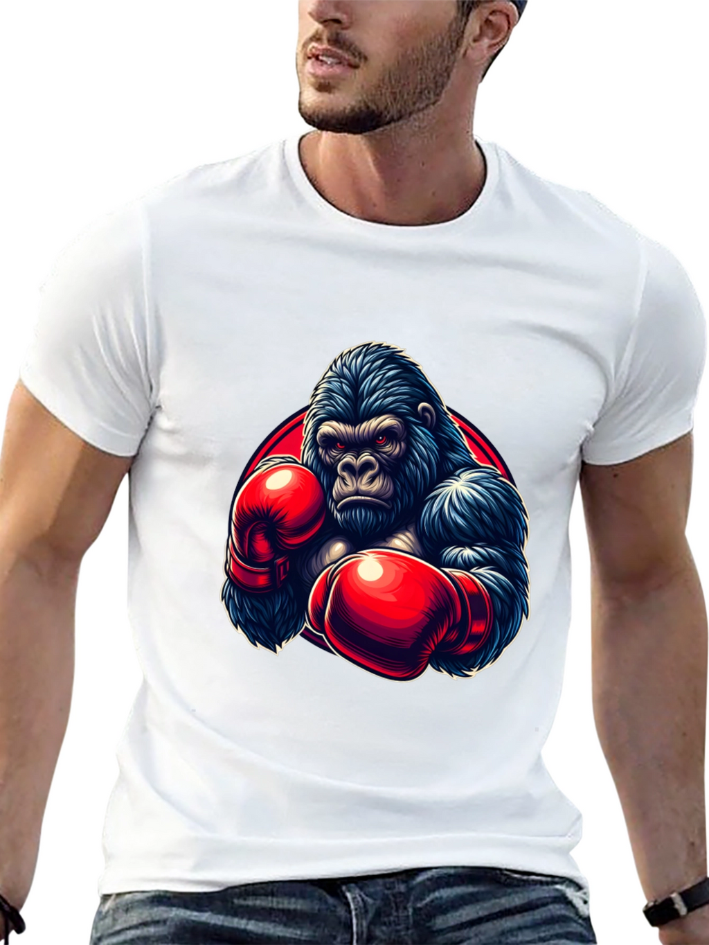 Gorilla Boxer Graphic T-Shirt - Black