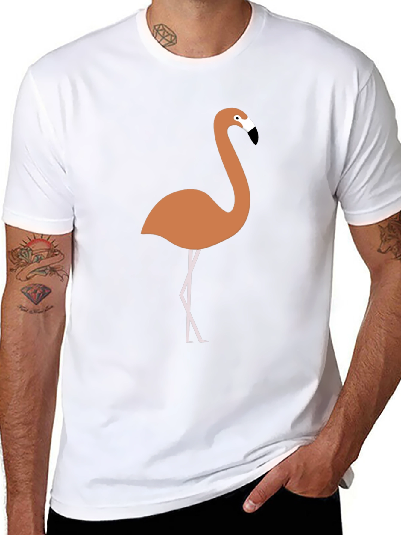 Flamingo Graphic Tee - Mens Black T-Shirt