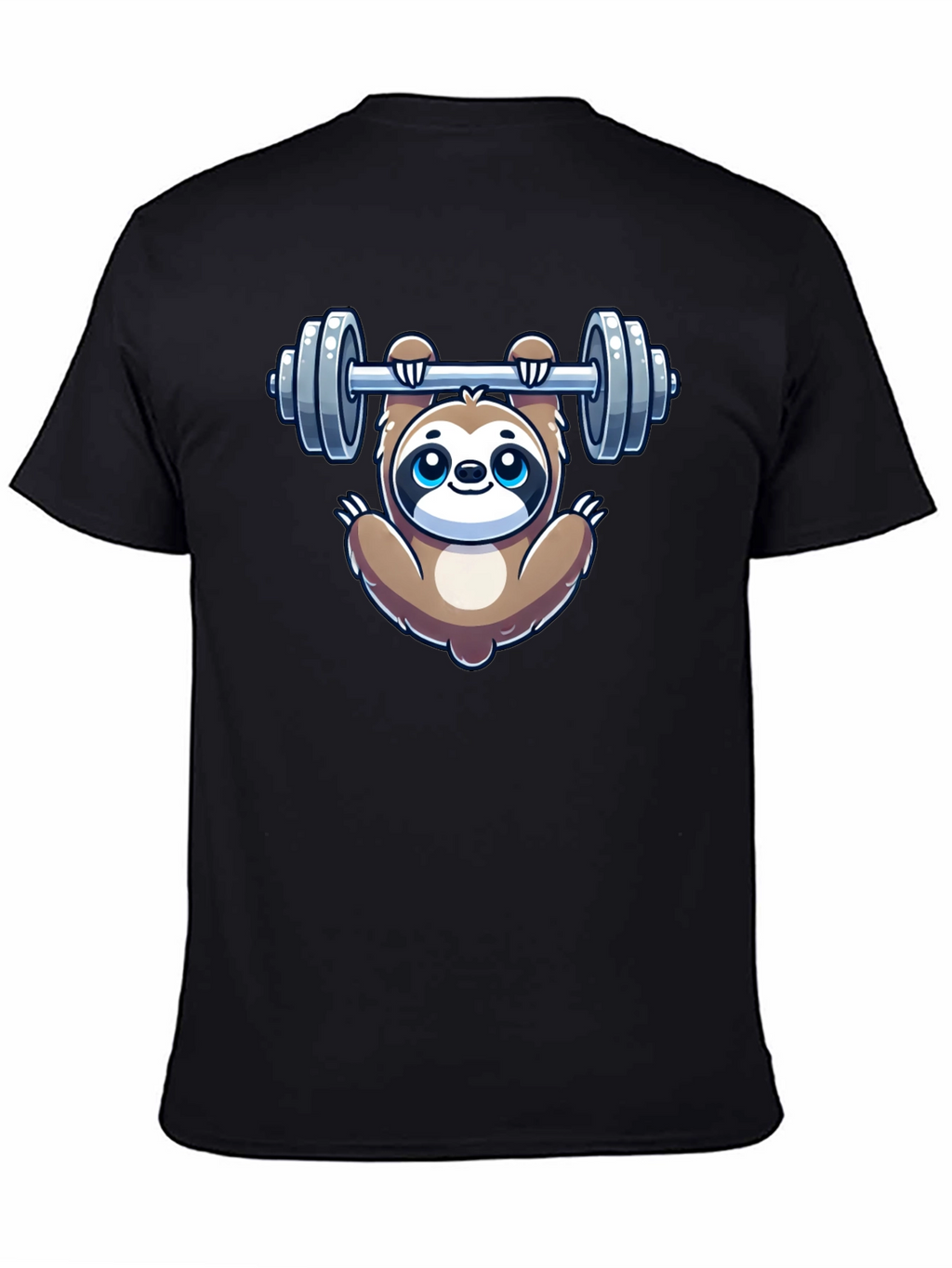 Sloth Lifting Weights Graphic Tee - Gym Humor
