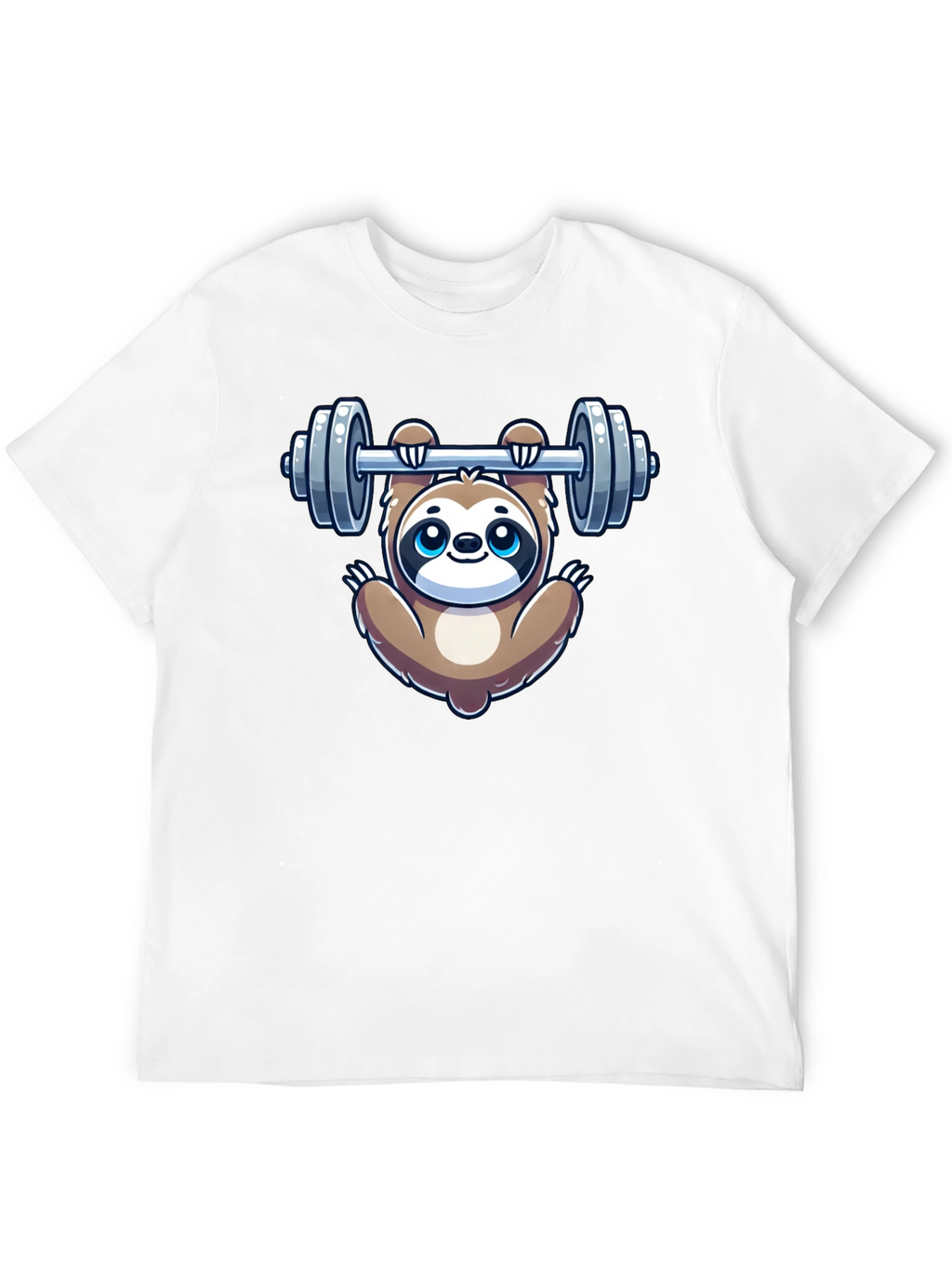 Sloth Lifting Weights Graphic Tee - Gym Humor