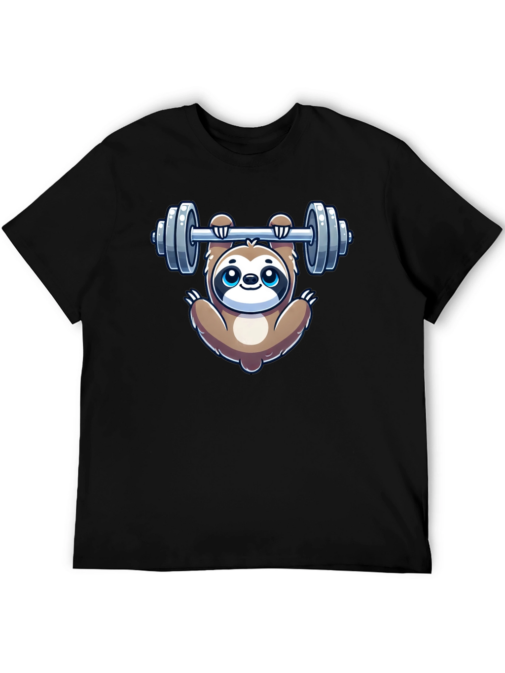 Sloth Lifting Weights Graphic Tee - Gym Humor