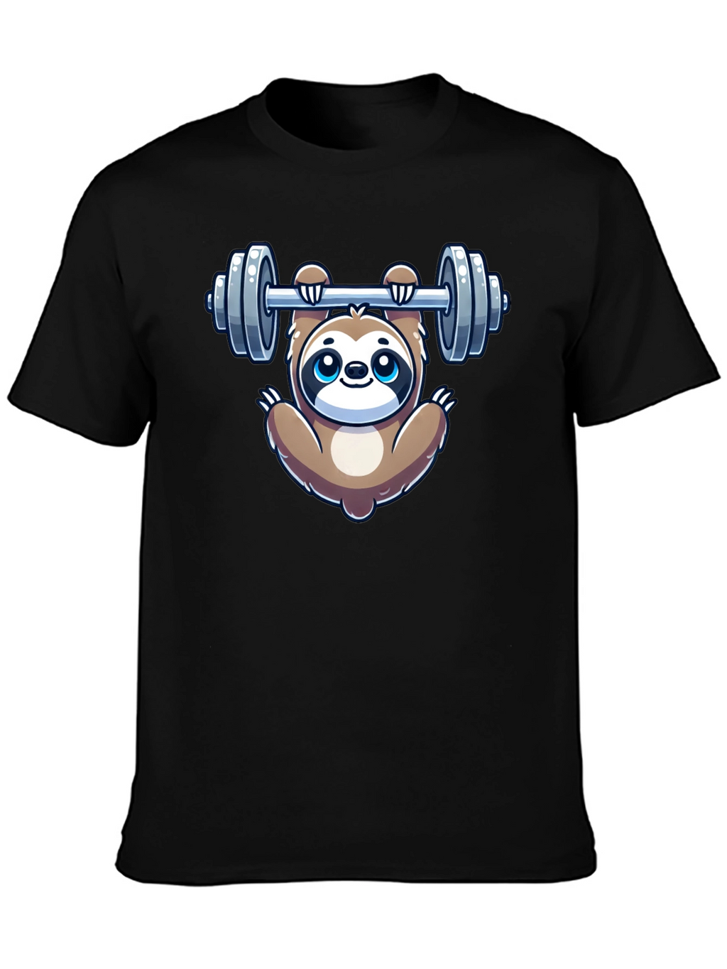 Sloth Lifting Weights Graphic Tee - Gym Humor
