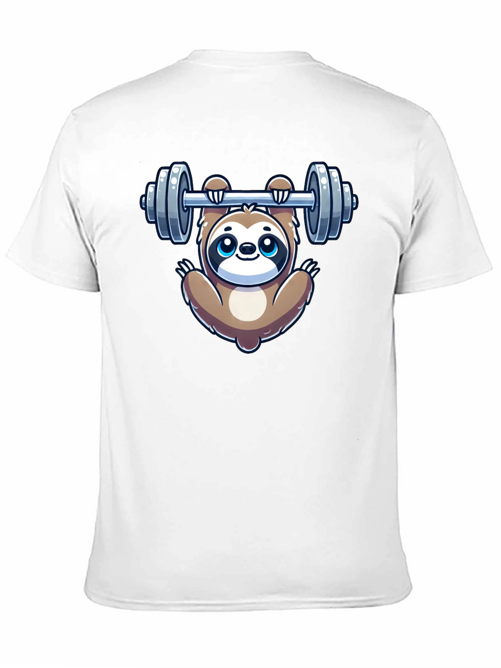 Sloth Lifting Weights Graphic Tee - Gym Humor