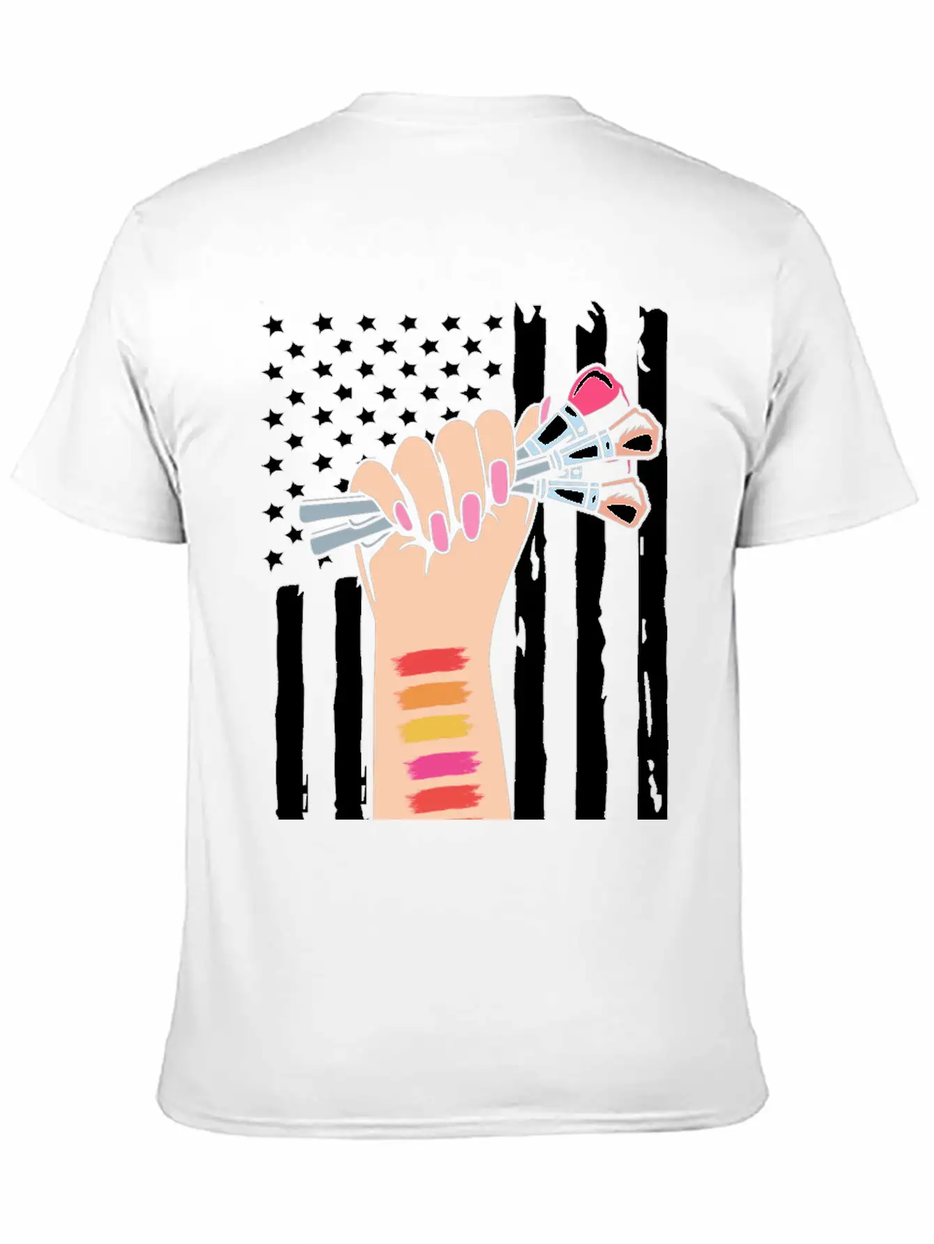 4th Of July American Flag Makeup Esthetician Relaxed Everyday Tee – Lightweight And Durable Cotton